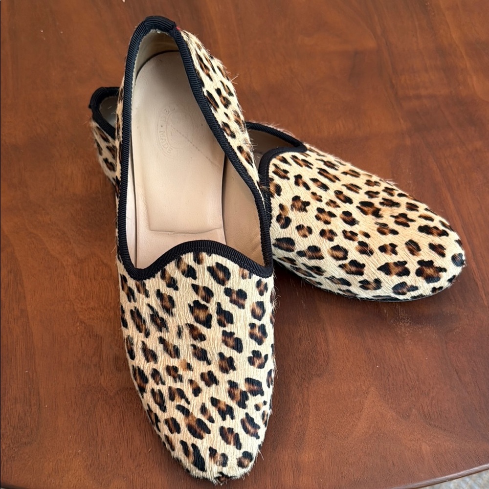 Del Toro Pony Hair Cheetah Print Loafers